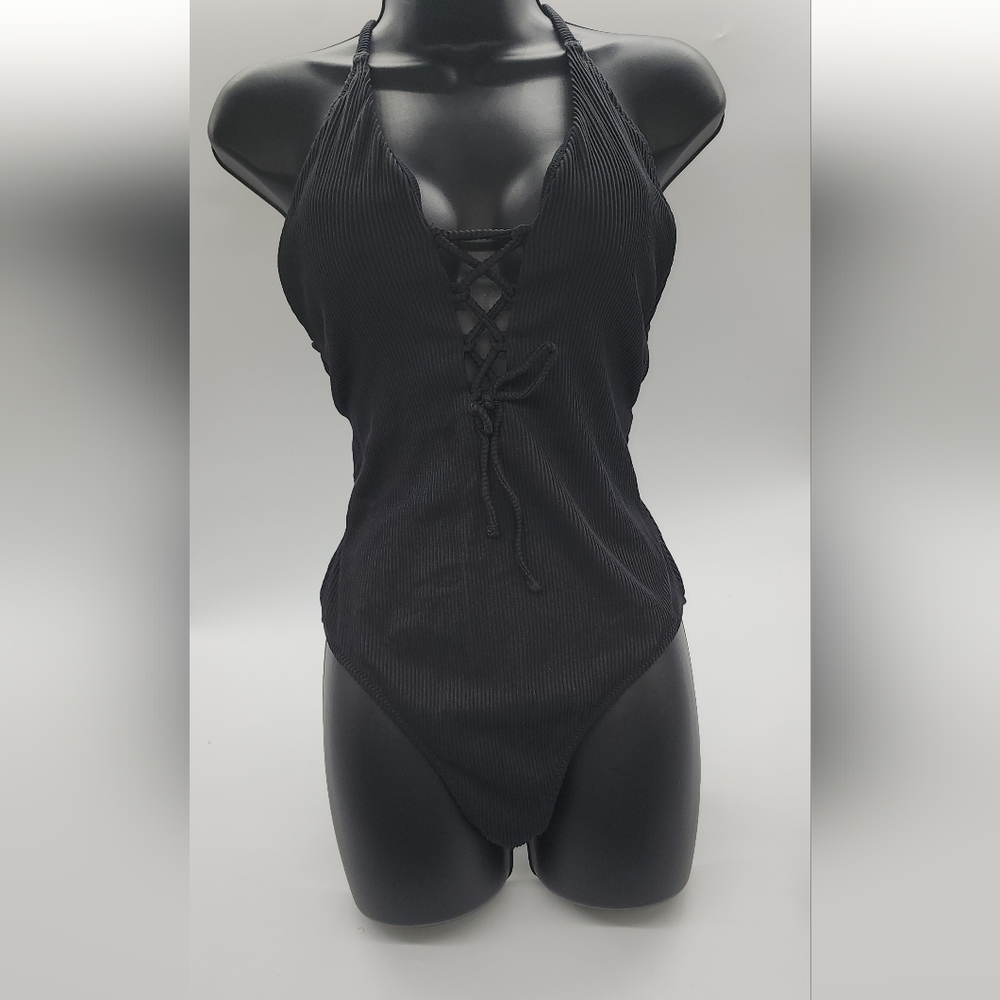 Black Lace-Up Bodysuit